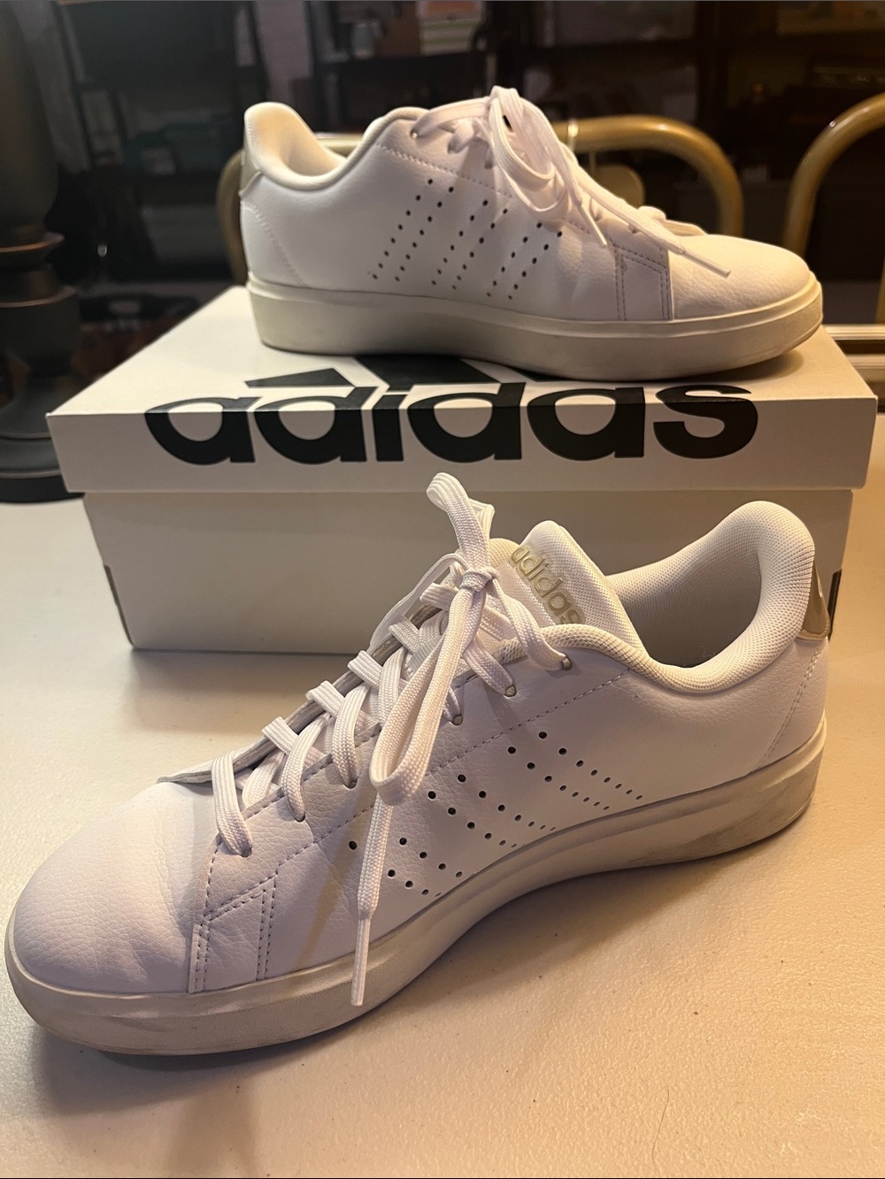 adidas White Women's Low-Top Lace-Up Sneakers